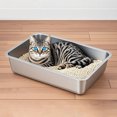 thumbnail image 6 of Stainless Steel Cat Litter Box Extra Large High Sided Metal Litter Tray for Big Cats Odorless,Non-Stick Surface,Easy Clean Anti-Leak Durable Design for Kittens Adult Cats(23.62*15.75*5.91Inch), 6 of 8