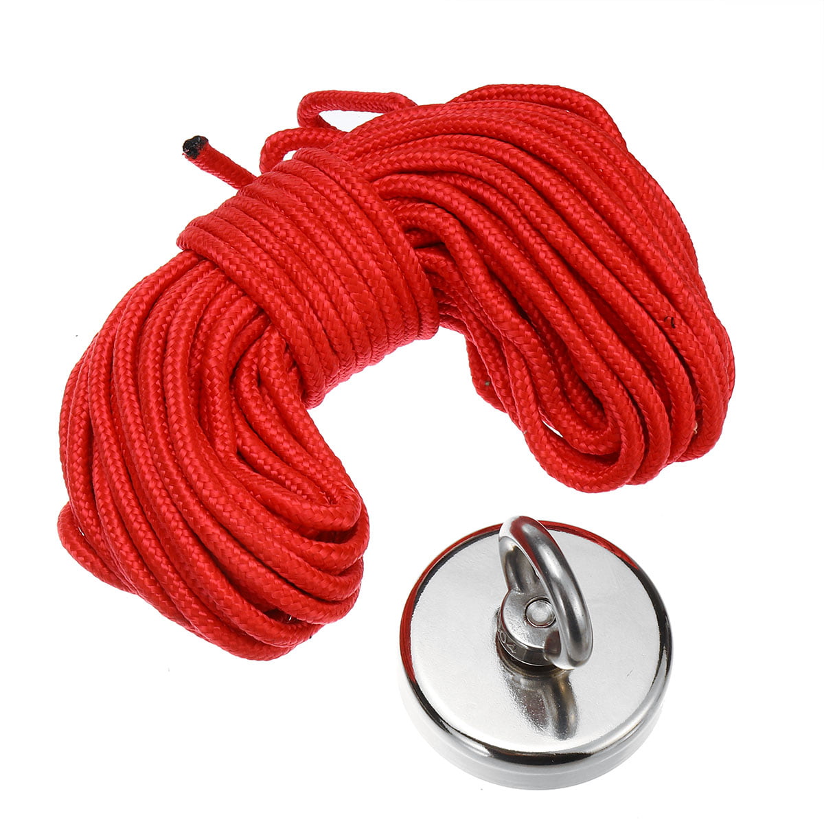 Find The Power Of Treasure In The River Powerful Magnet With 20M Robust Rope MUTUACTOR Double Sides Combined 400kg Vertical Magnetic Neodymium Force Fishing Magnet With Eye Bolts