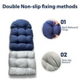 thumbnail image 5 of Tappio Rocking Chair Cushions Set of 2, High-Density Sponge Thicken Indoor/Outdoor Chair Cushions, Tufted Seat Pads with Elastic Webbing and Non-Slip Bottom for Indoor/Outoor Furniture, Navy Blue, 5 of 6
