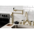 thumbnail image 2 of Kingston Brass KS4707PKL Duchess Deck Mount Pot Filler Faucet, Brushed Brass, 2 of 7