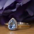 thumbnail image 6 of 10k Yellow Gold Pear Blue Topaz And Diamond Ring, 6 of 8