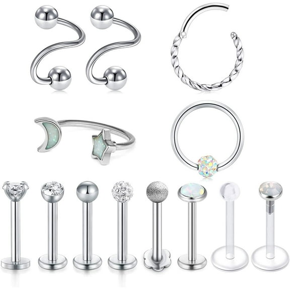 16G Forward Helix Earring Cartilage Tragus Earrings Stud Briana Williams Lip Rings