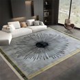 Area Rug For Living Room, Washable Simple Style Sun Rays Printed Rug