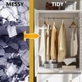 thumbnail image 5 of PAKASEPT Armoire Wardrobe Closet with 2 Woven Doors, Armoire Storage Closet Cabinet with Drawers, Hanging Rod, Freestanding Wooden Armoire Wardrobe for Bedroom, 5 of 7