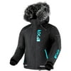FXR Youth Fresh Snowmobile Jacket HydrX F.A.S.T. Thermal Black Heather Sky Blue - 10 220419-1153-10