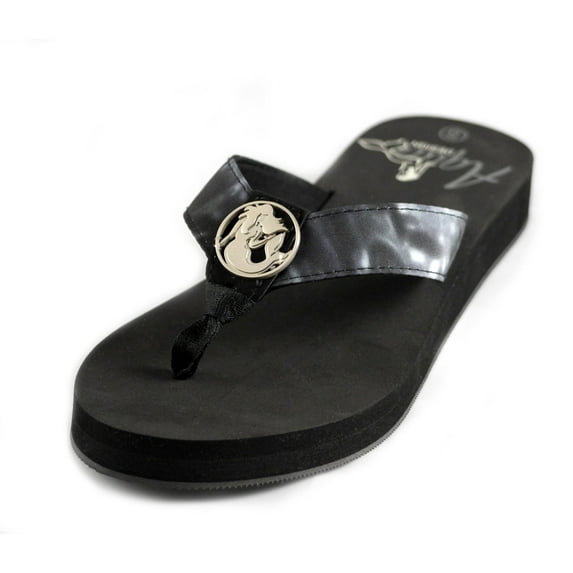 Aqua Design Women's Marina Flip Flop Sandal: Black Water/Black size 10