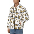 thumbnail image 3 of Uemuo Funny Excavator for Men's Fashion Full-zip Hoodies & Sweatshirts with Kangaroo Pocket, Zip-up Hooded Sweatshirt, Moisture Wicking & Breathable-Small, 3 of 5