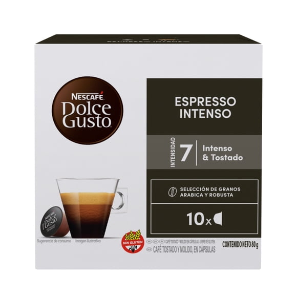 Polvo en Cápsulas Nescafé Dolce Gusto Sabor Espresso Intenso Caja con 10 Cápsulas de 8 g c/u
