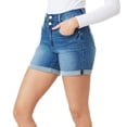 thumbnail image 4 of Juniors' WallFlower Soft Sassy High Rise Midi Shorts Color: Melody Size: 7, 4 of 4