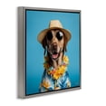 thumbnail image 4 of Stupell Industries Dog with Aloha Shirt Animals & Insects Painting Gray Floater Framed Canvas Art Print Wall Art, 25 x 25, 4 of 10