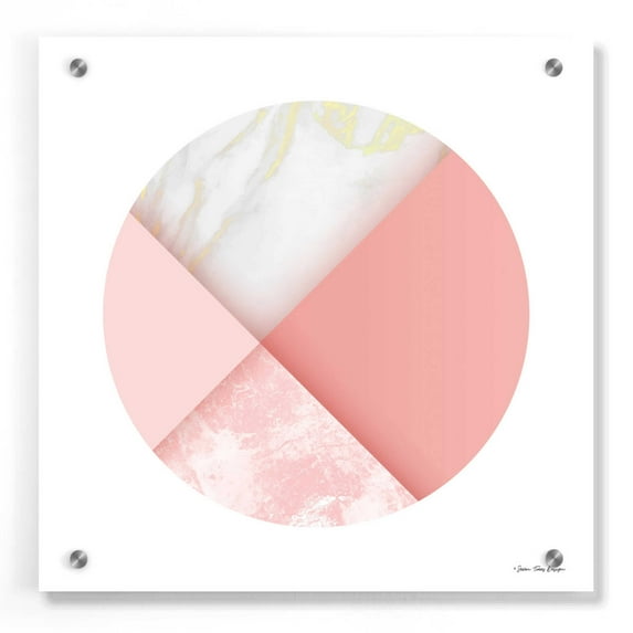 Epic Art 'Pink Marble Circle I' by Seven Trees Design, Acrylic Glass Wall Art, 36"x36"