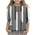 thumbnail image 2 of Frnrwgo Short Sleeve Uniform Shirts for Boys Girls Gray 3/4 Sleeve Crewneck T Shirt Lightweight Casual School Fashion Daily Spring Summer Shirt 3-12, 2 of 5