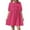 Hot Pink, variant on Luxalzxs Girls Babydoll Mini Dress Summer Puff Sleeve Bow Tie Front Peplum Dress Cute Loose Fit High Waist Short Dresses Teen Girl Prom Party Graduation Dress