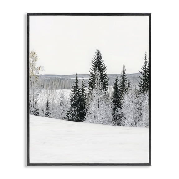 Stupell Industries Rustic Lodge Snowy Overlook Winter Landscape Black Framed Giclee Art, 11 x 14, by Arlington Prints