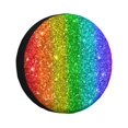 thumbnail image 1 of Balery Glitter Rainbow Cubiertas para Neumáticos - Protector Resistente para Neumáticos de Camioneta, SUV, Remolque, Camper y RV-15 inch, 1 of 6