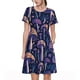 thumbnail image 1 of Disketp Floral Hippie Mushrooms para Vestido de Manga Corta para Mujeres, Vestidos de Verano para Mujeres, Casual y Holgado para la Playa, 1 of 6