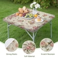 thumbnail image 4 of Pioneer Flower Floral Print Pattern Square Fitted Tablecloth with Elastic Edge,Square Table Cover,Washable Elastic Table Cover for Home Kitchen Party Decor 34"x34", 4 of 6