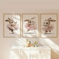 thumbnail image 2 of 3 Pieces Ballerina Bunny Poster Canvas Print - Woodland Bunny Wall Art for Living Room, Bedroom, Thanksgiving Day Gifts - No Frame Included, 2 of 4