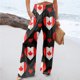 thumbnail image 2 of Pantalones informales holgados con estampado floral para mujer: tejido suave y transpirable, versátiles para casa/aire libre, 3 estaciones, fácil cuidado., 2 of 7