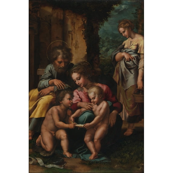 24"x36" Gallery Poster, Giulio Romano Giulio Pippi Italian Roman , before 1499 1546 The Holy Family