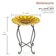 thumbnail image 4 of Alpine Corporation 15" x 19" Metal Sunflower Birdbath, Yellow, 4 of 11