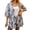 A1#-Blue, variant on Women Floral Print Short Sleeve Shorts Set - Tie Waist Two Piece Outfit, Summer Beachwear(Navy-XS)