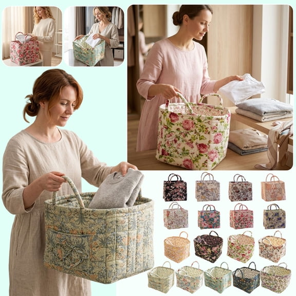 Large Fabric Storage Basket Closet Organizer Bin for Clothes Towels Toys Laundry Storage Basket Foldable Cloth Storage Box for Bedroom Closet Shelf Home Organizer Basket