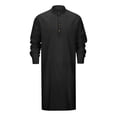 thumbnail image 4 of Men's Cotton Muslim Robe Long Sleeve Button Front Casual Arabic Style Robe for Daily Wear, 4 of 8