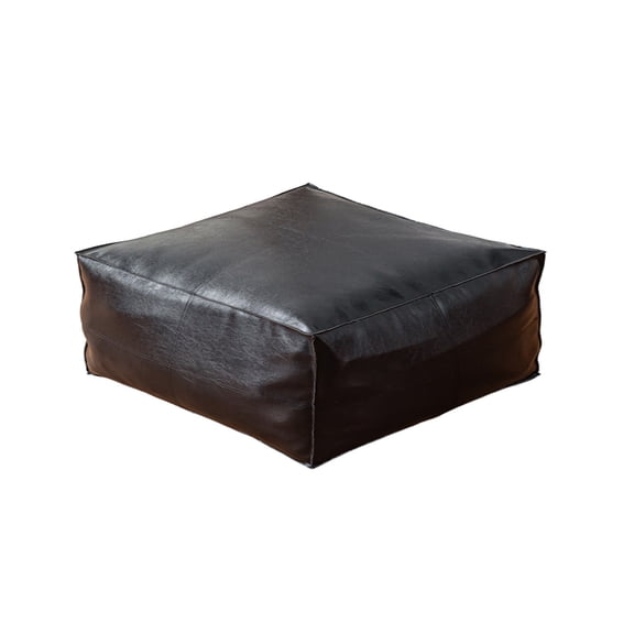Lazy Sofa Storage Ottoman with Footstool Opening PU Fabric Collapsible Living Room Bedroom(Black)