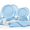 Light Blue, variant on 100 Pcs White Plates and Napkin Party Supplies, White Paper Plates Cups Napkins Disposable for Birthday Shower Party Decorations, Serves 25