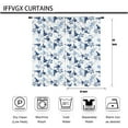 thumbnail image 6 of Blue Floral Plants Curtains 42Wx63H Inch Rod Pocket for Bedroom Navy Blue Watercolor Leaf Plants Floral Window Treatments Decorative for Living Room Drapes 2 Panels, 6 of 7