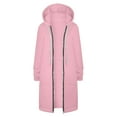thumbnail image 4 of Women Casual Zip up Polyester Hoodies, Long Hoodie Tunic Jackets Long Sleeve Sweater Dress with Side Pockets Pink 2XL, 4 of 7