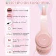 thumbnail image 2 of Diadema Audifonos Orejas De Gato Bluetooths 5.1 Led Ninos, 2 of 8