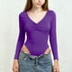thumbnail image 4 of Camiseta deportiva informal de manga larga con cuello en V de color liso para niños, top de poliéster para niños, 4 of 6