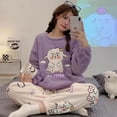 thumbnail image 4 of Nuevo conjunto de pijama de dibujos animados Sanrio Cinnamoroll, nuevo conjunto de pijama de franela de invierno para dormir, pijama para niña, trajes de mujer, ropa para el hogar para parejas, suave, 4 of 5