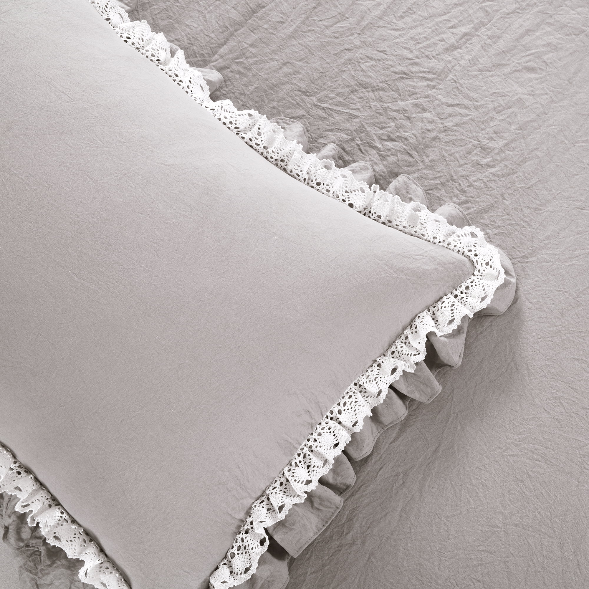 Ella Shabby Chic Ruffle Lace Comforter Set Multiple Colors