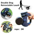 thumbnail image 3 of Auto Retractable Double-Ended Dog Leash 3m with LED Flashlight Waste Bag Box Roulette 360 Degree Dual Traction Rope Pet Supplies,black,3M, 3 of 7