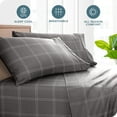 thumbnail image 3 of Bare Home Pillowcase Set - Premium 1800 Collection - Double Brushed - Ultra Soft - King Size, Modern Plaid - Gray/White, 2 Count, 3 of 6