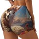 thumbnail image 1 of Balery Fluffy Alpaca Mountain Meadow Pantalones cortos de entrenamiento estampados para mujer, sin costuras, ajustados, para gimnasio, yoga, correr, deportes, ejercicio activo, fitness.-Medium, 1 of 8