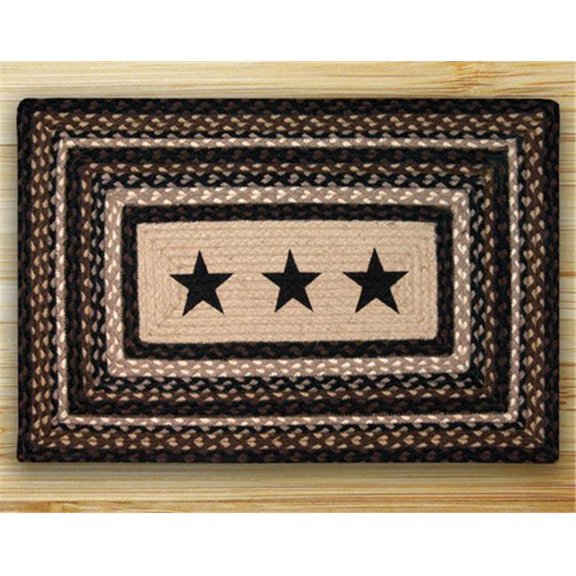 Earth Rugs PP-313 Black Stars Rectangle Patch 27 inch X 45 inch