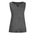 thumbnail image 5 of Zunfeo Women Tank Tops Summer Casual Strapless Solid Slim Fit Tops Trendy Sleeveless V Neck PulloverT-Shirts Blosue- Dark Gray Size 2XL, 5 of 9