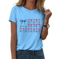 thumbnail image 2 of TOWED22 America Shirts for Women Land of The Free Shirt America Flag Coquette Bow T-Shirt USA Patriotic Tees 4th of July Outfits(Sky Blue,S), 2 of 5