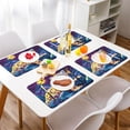 thumbnail image 2 of Wobogo Full Moon Snow Leopard Placemats Coasters Set of 2 Heat-resistant Non-slip Easy to Clean Square Dinner Plate Mat, 2 of 8