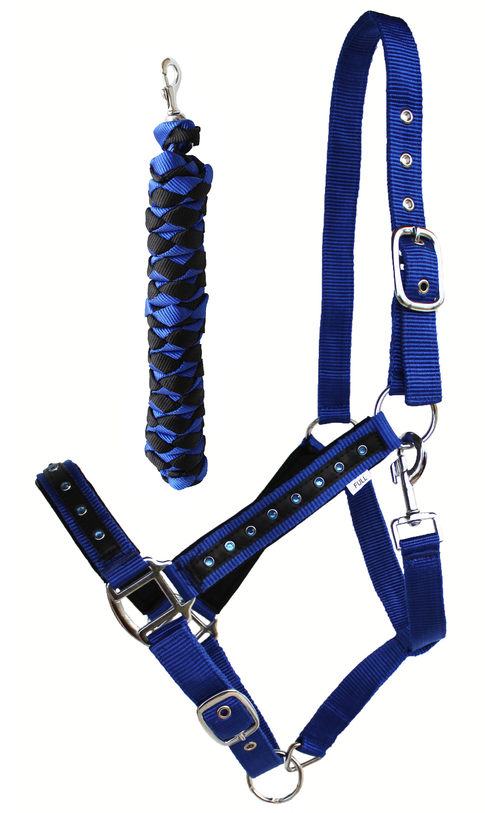 Nylon Horse Halter Hardware Padded Lead Rope Tack Rodeo Bling 606162