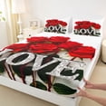 thumbnail image 3 of Castle Fairy Red Floral Rose Twin Sheet Sets,Romantic Flowers Bedding, 3 of 7