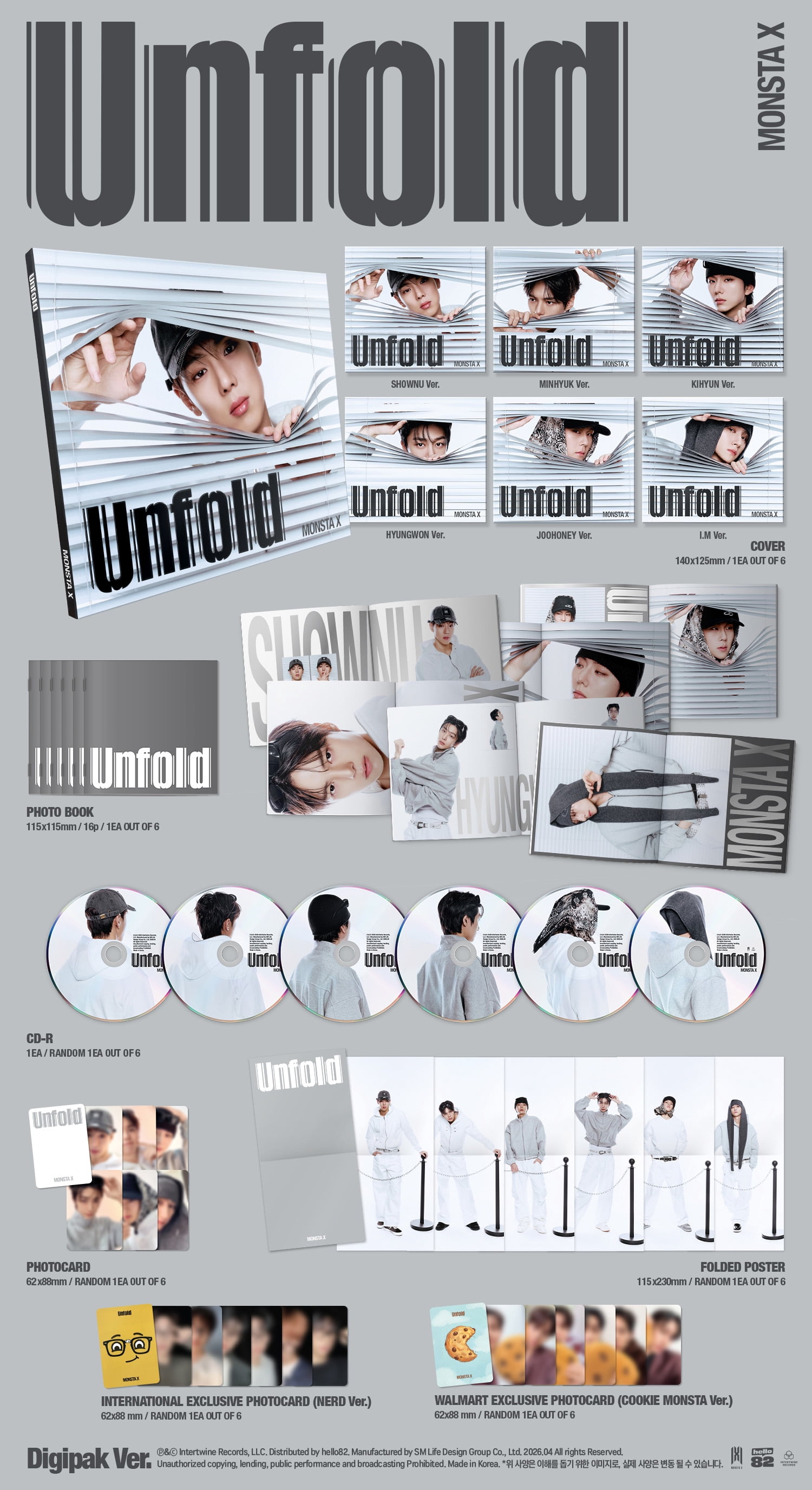 MONSTA X - Unfold - Member Digipak (Walmart Exclusive) - CD