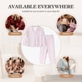 thumbnail image 7 of Picia Pink Paw Pattern Women’s Long-Sleeve Sleepwear Set - Soft 2-Piece Loungewear with Pockets, Comfy PJs for Relaxing Nights-Large, 7 of 7