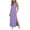 Purple, variant on Women's Sleeveless V-Neck Maxi Dress with Side Slit, Linen Blend & Breathable