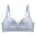thumbnail image 4 of Women's Push up Lace Bra Back-Smoothing Bra Feature V-Neck Molded Bra Style W-1439 Gray S, 4 of 4