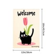 thumbnail image 4 of AmhNF Welcome Black Cat With Pink Tulip Garden Flag For Home Outdoor Garden Yard Decor 12x18 inch, 4 of 5